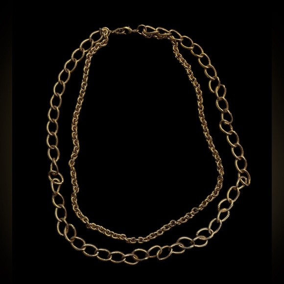 Stella + Dot Gold Layered Necklace, 25.5 inches f/ clasp to clasp, lobster clasp - Picture 1 of 2